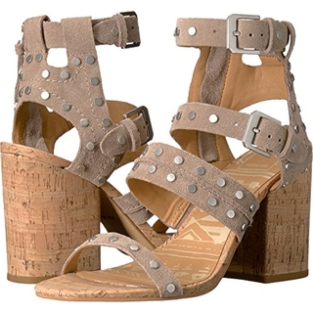 Dolce Vita Effie Cork Sandal - Taupe Suede